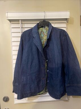 Liz Claiborne woman Indigo Denim  Jacket with Paisley Lining